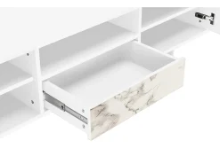 Móvel De Tv* Mueble de TV - 170х59х41 cm - T6 - Milk Marble, Branco Bege