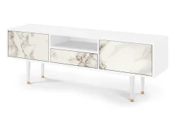 Móvel De Tv* Mueble de TV - 170х59х41 cm - T6 - Milk Marble, Branco Bege