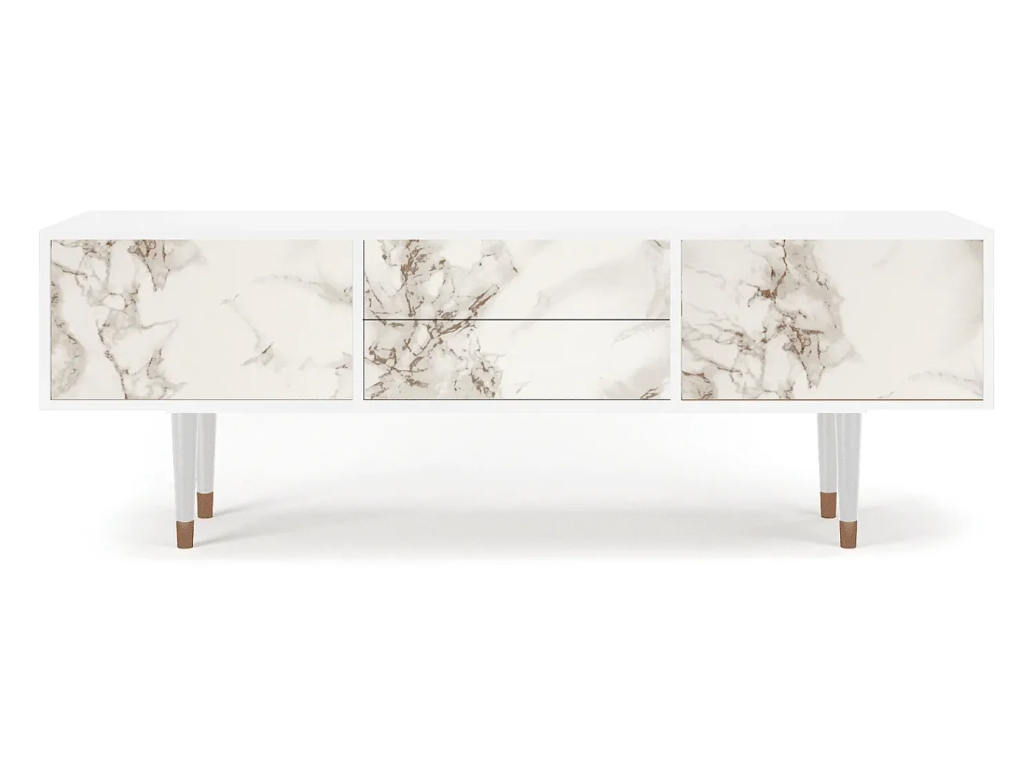 Móvel De Tv| Mueble de TV - 170х59х48 cm - T4 - Milk Marble, Branco Bege