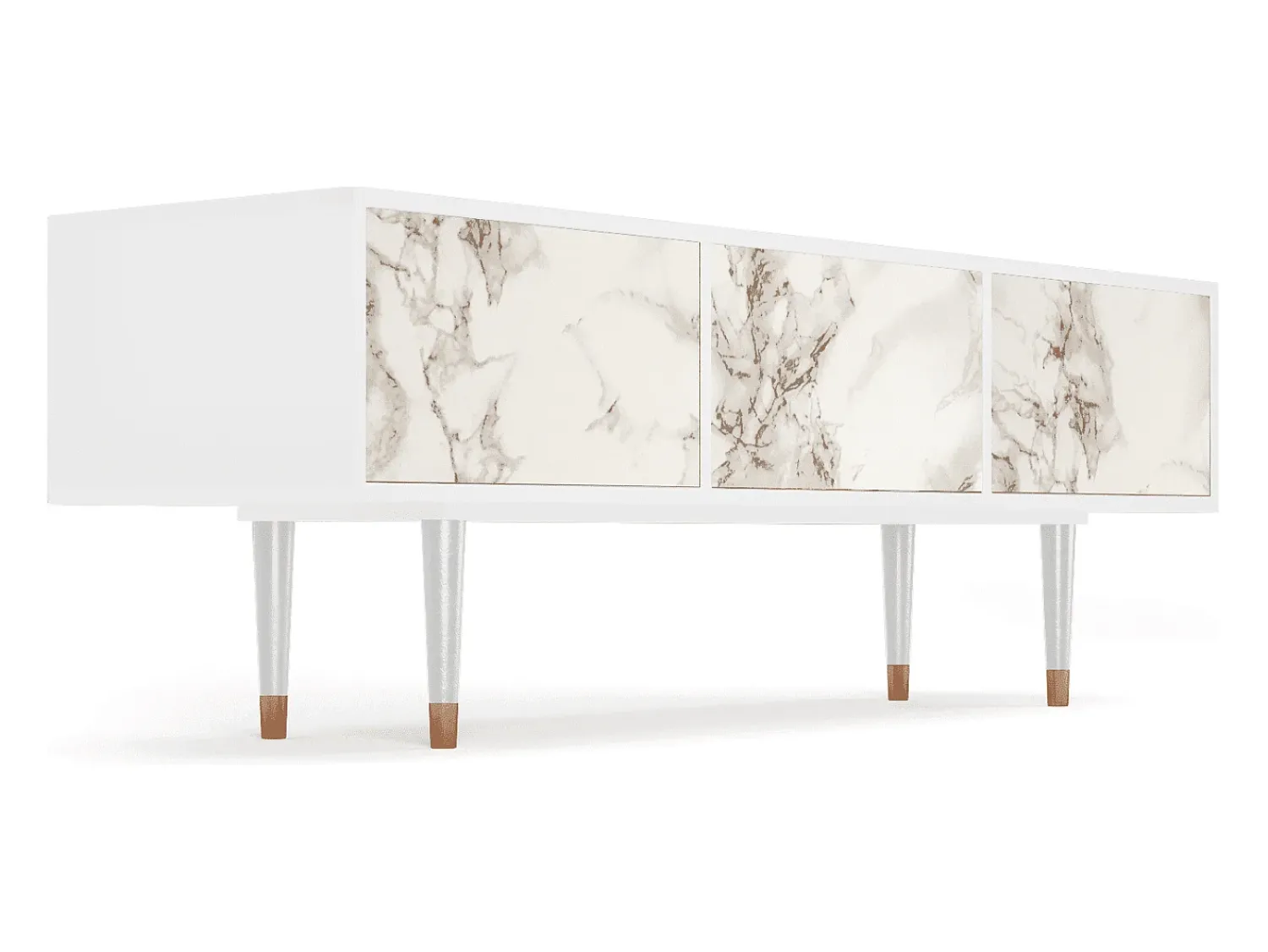 Móvel De Tv| Mueble de TV - 170х59х48 cm - T4 - Milk Marble, Branco Bege