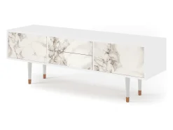 Móvel De Tv| Mueble de TV - 170х59х48 cm - T4 - Milk Marble, Branco Bege