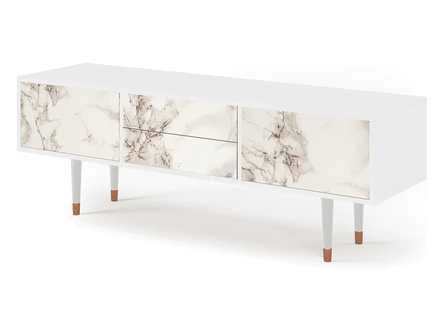 Móvel De Tv| Mueble de TV - 170х59х48 cm - T4 - Milk Marble, Branco Bege