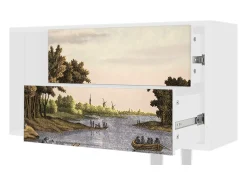 Mueble de TV - 170х69х48 cm - T1 - Mill along a River, Branco^ Móvel De Tv