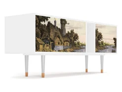 Mueble de TV - 170х69х48 cm - T1 - Mill along a River, Branco^ Móvel De Tv