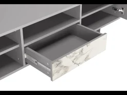 Mueble de TV - 170х59х41 cm - T6 - Milk Marble, Cinza Cinzento