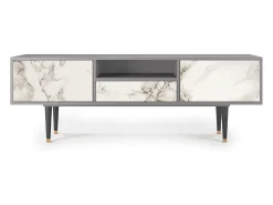 Mueble de TV - 170х59х41 cm - T6 - Milk Marble, Cinza Cinzento