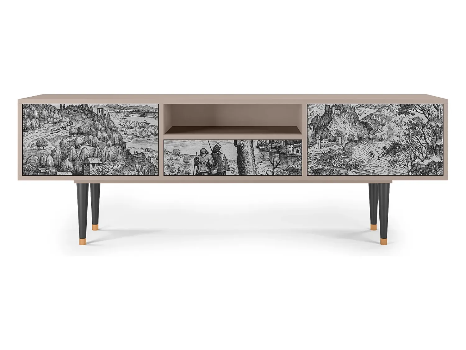 Móvel De Tv| Mueble de TV - 170х59х41 cm - T6 - Milites Requiescentes, Latte Bege