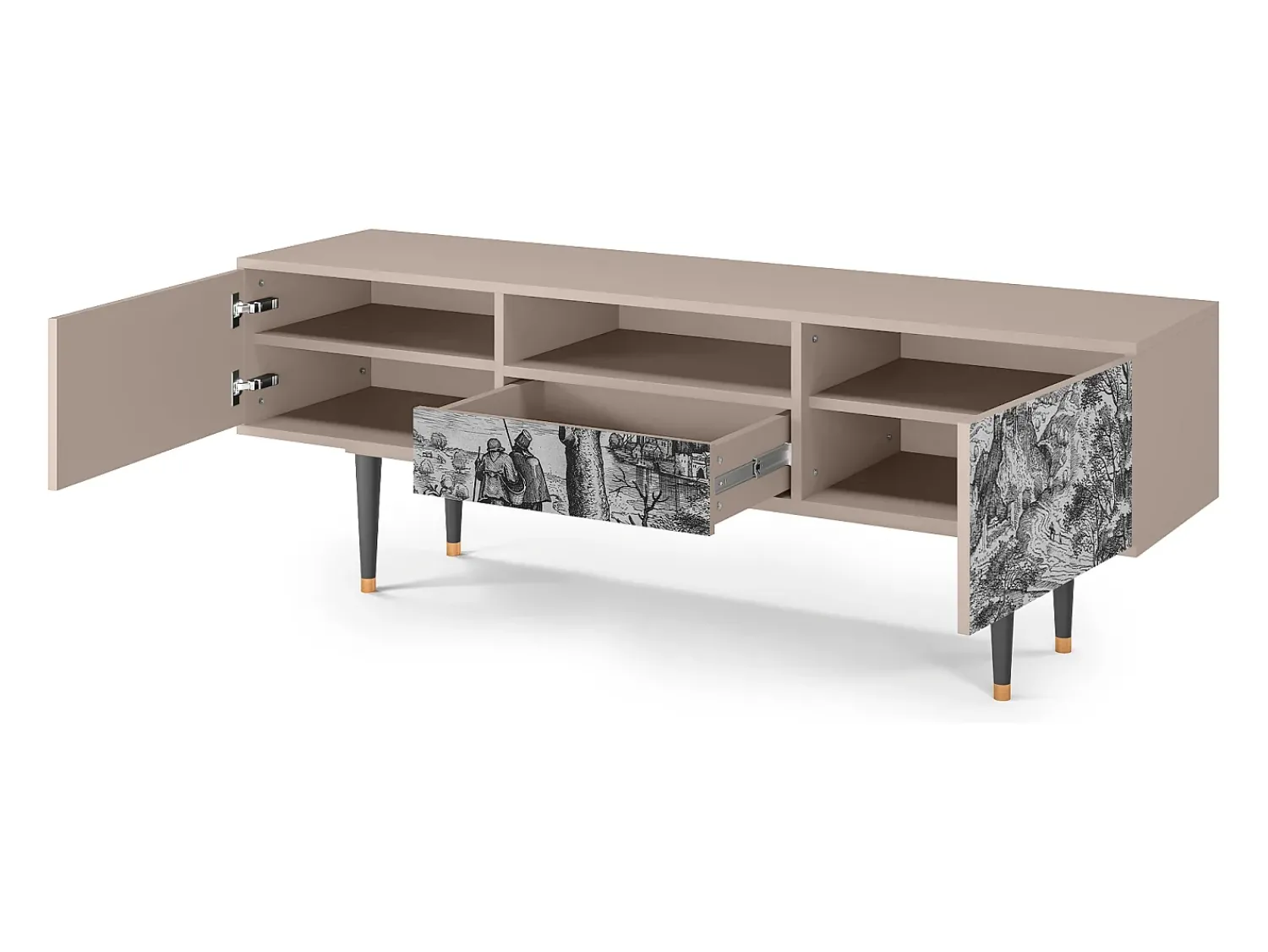 Móvel De Tv| Mueble de TV - 170х59х41 cm - T6 - Milites Requiescentes, Latte Bege