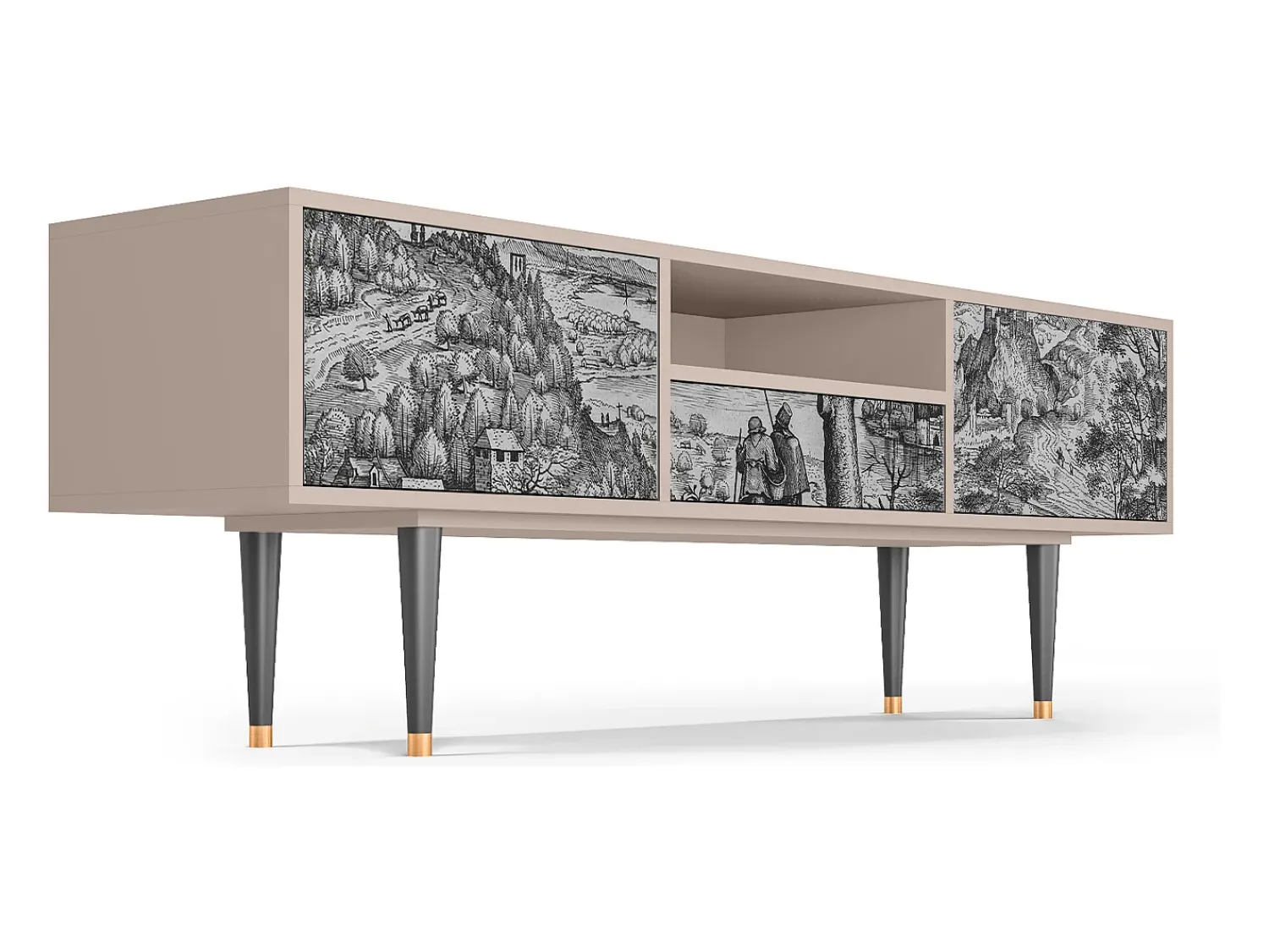 Móvel De Tv| Mueble de TV - 170х59х41 cm - T6 - Milites Requiescentes, Latte Bege