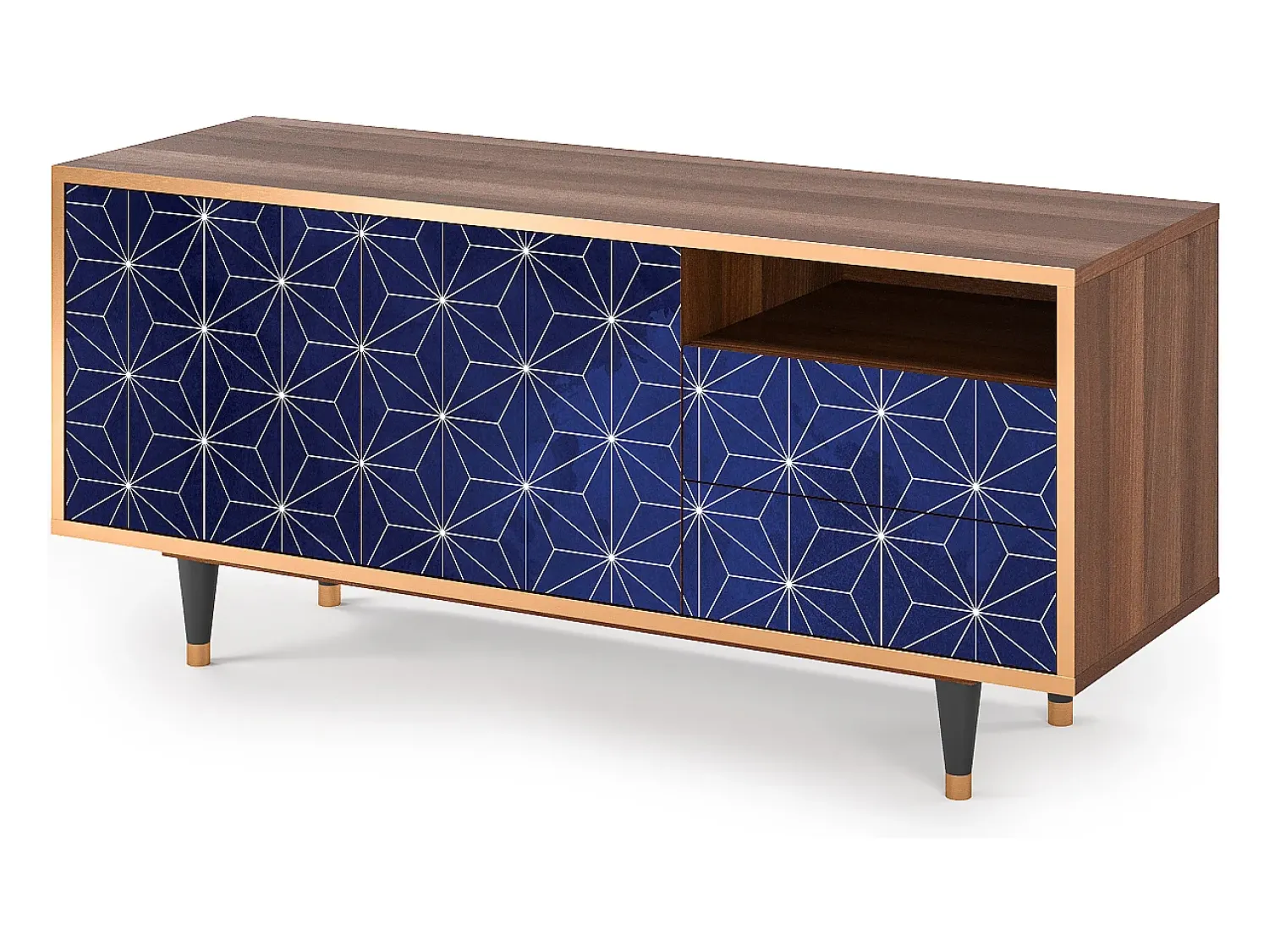 Móvel De Tv| Mueble de TV - 125х56х41 cm - T7 - Milky Way, Nogueira Castanho