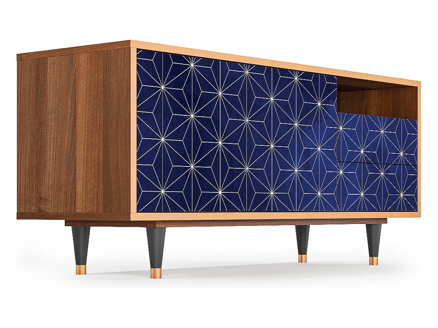 Móvel De Tv| Mueble de TV - 125х56х41 cm - T7 - Milky Way, Nogueira Castanho