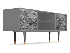 Outlet Mueble de TV - 170х69х48 cm - T2 - Milites Requiescentes, Cinza Cinzento