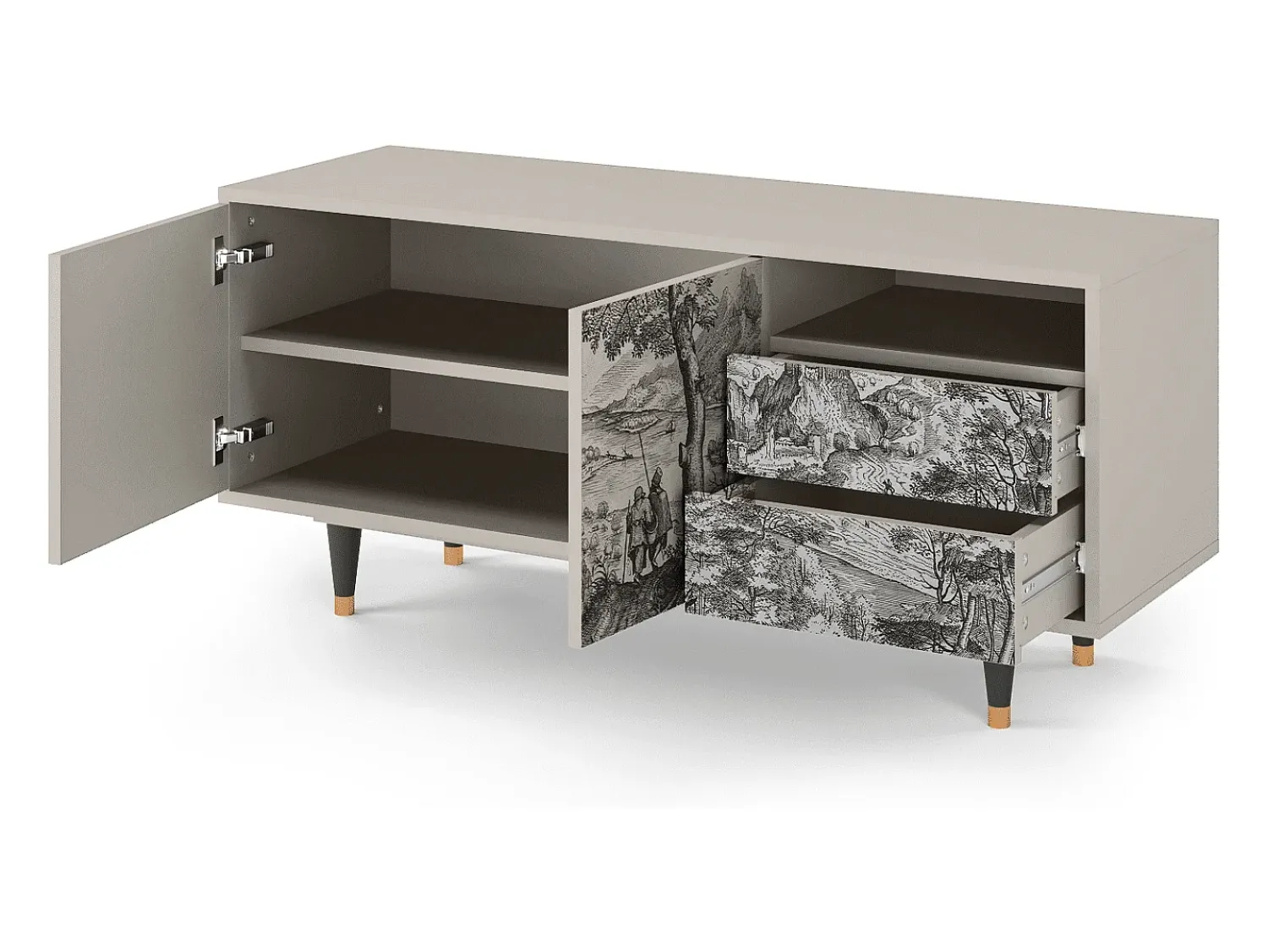 Móvel De Tv| Mueble de TV - 125х56х41 cm - T7 - Milites Requiescentes, Areia Bege