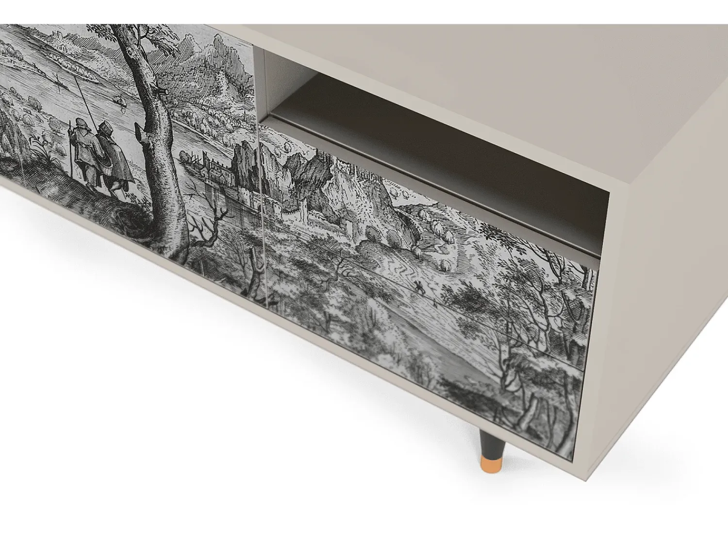 Móvel De Tv| Mueble de TV - 125х56х41 cm - T7 - Milites Requiescentes, Areia Bege