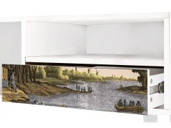 Móvel De Tv| Mueble de TV - 115х59х48 cm - T3 - Mill along a River, Branco Bege