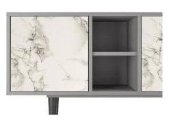 Sale Mueble de TV - 150х69х41 cm - T5 - Milk Marble, Cinza Cinzento