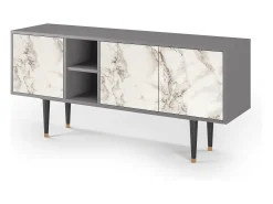 Sale Mueble de TV - 150х69х41 cm - T5 - Milk Marble, Cinza Cinzento