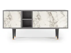 Sale Mueble de TV - 150х69х41 cm - T5 - Milk Marble, Cinza Cinzento
