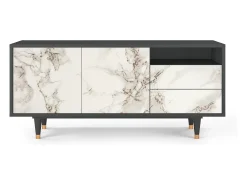 Mueble de TV - 125х56х41 cm - T7 - Milk Marble, Antracite^ Móvel De Tv