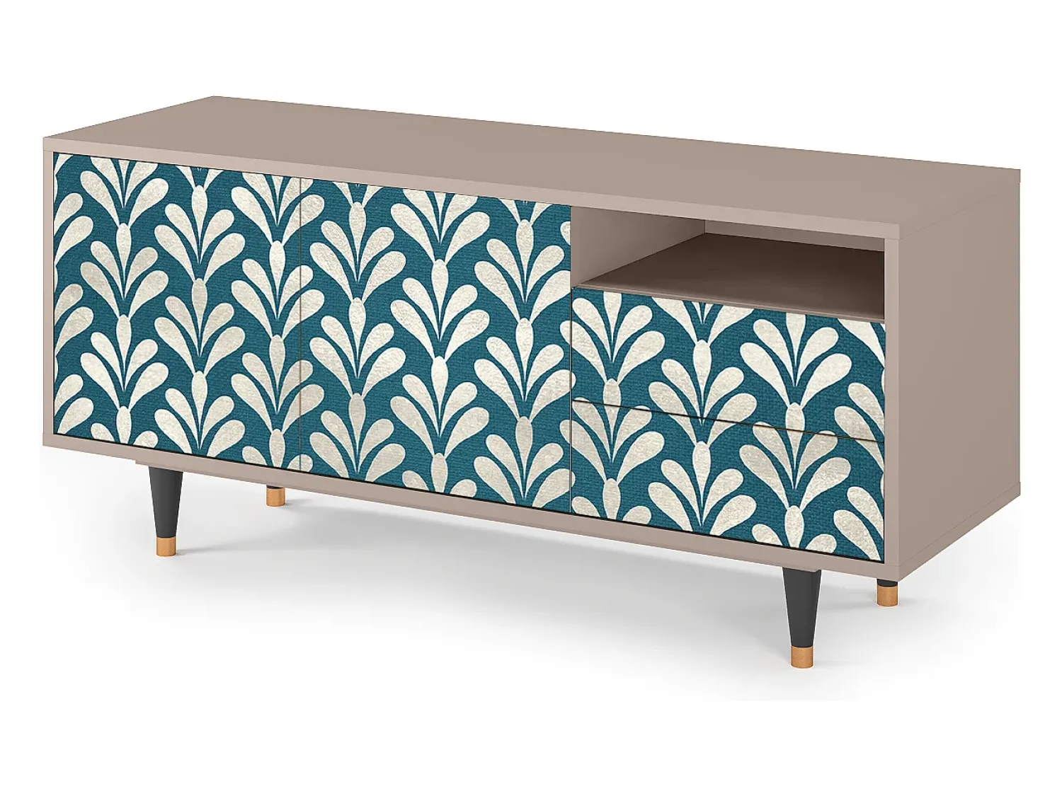 Móvel De Tv| Mueble de TV - 125х56х41 cm - T7 - Milky Tears, Latte Bege
