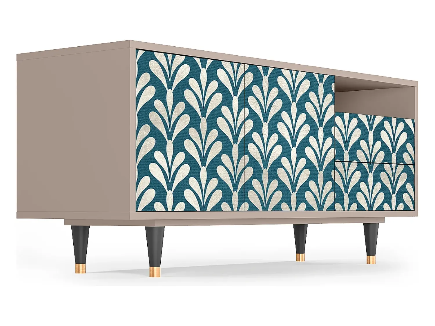Móvel De Tv| Mueble de TV - 125х56х41 cm - T7 - Milky Tears, Latte Bege