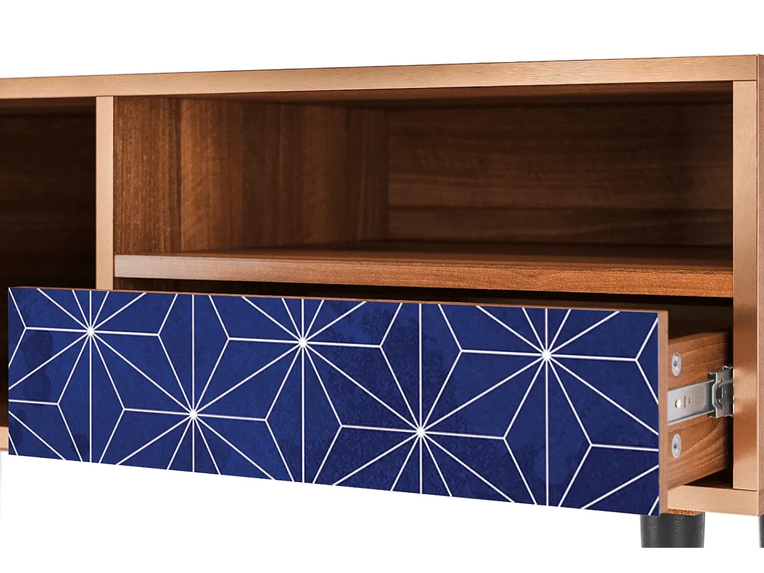 Móvel De Tv* Mueble de TV - 115х59х48 cm - T3 - Milky Way, Nogueira Castanho