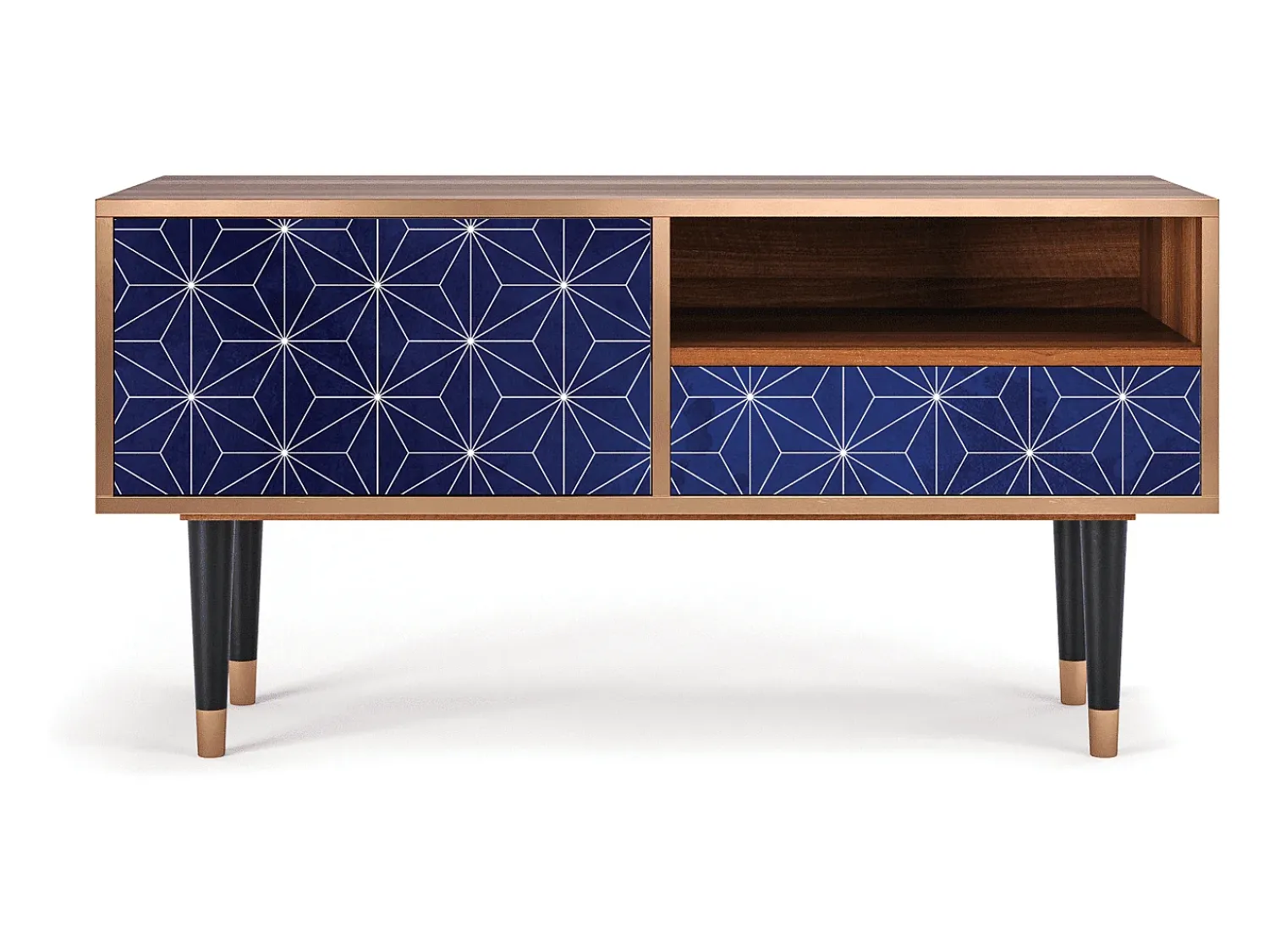 Móvel De Tv* Mueble de TV - 115х59х48 cm - T3 - Milky Way, Nogueira Castanho