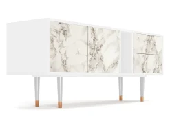 Móvel De Tv| Mueble de TV - 170х69х48 cm - T1 - Milk Marble, Branco Bege