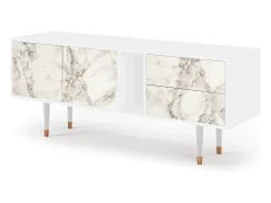 Móvel De Tv| Mueble de TV - 170х69х48 cm - T1 - Milk Marble, Branco Bege