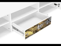 Mueble de TV - 170х59х41 cm - T6 - Mill along a River, Branco^ Móvel De Tv