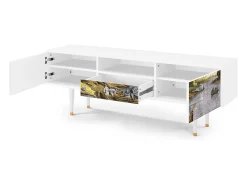 Mueble de TV - 170х59х41 cm - T6 - Mill along a River, Branco^ Móvel De Tv