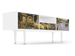 Mueble de TV - 170х59х41 cm - T6 - Mill along a River, Branco^ Móvel De Tv