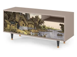 Móvel De Tv* Mueble de TV - 125х56х41 cm - T7 - Mill along a River, Latte Bege