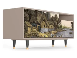 Móvel De Tv* Mueble de TV - 125х56х41 cm - T7 - Mill along a River, Latte Bege