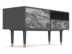 Móvel De Tv* Mueble de TV - 115х59х48 cm - T3 - Milites Requiescentes, Antracite Cinza antracite