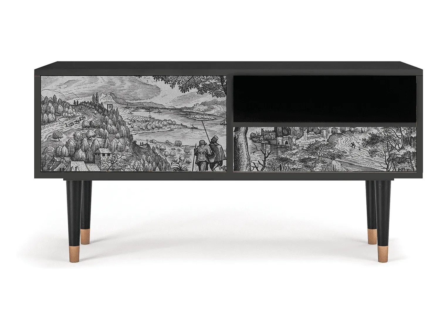 Móvel De Tv* Mueble de TV - 115х59х48 cm - T3 - Milites Requiescentes, Antracite Cinza antracite