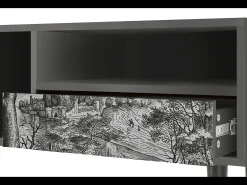 Móvel De Tv* Mueble de TV - 115х59х48 cm - T3 - Milites Requiescentes, Antracite Cinza antracite