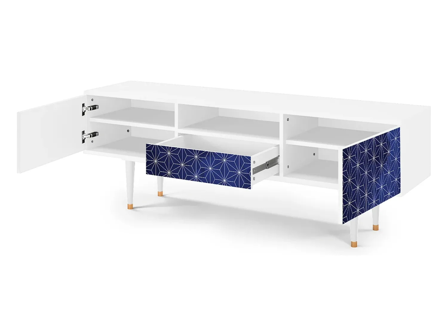 Mueble de TV - 170х59х41 cm - T6 - Milky Way, Branco^ Móvel De Tv