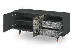 Móvel De Tv* Mueble de TV - 125х56х41 cm - T7 - Milites Requiescentes, Antracite Cinza antracite