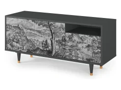 Móvel De Tv* Mueble de TV - 125х56х41 cm - T7 - Milites Requiescentes, Antracite Cinza antracite