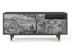 Móvel De Tv* Mueble de TV - 125х56х41 cm - T7 - Milites Requiescentes, Antracite Cinza antracite