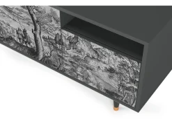 Móvel De Tv* Mueble de TV - 125х56х41 cm - T7 - Milites Requiescentes, Antracite Cinza antracite