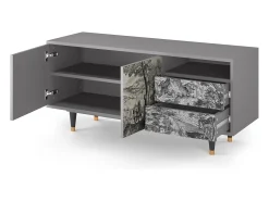 Móvel De Tv| Mueble de TV - 125х56х41 cm - T7 - Milites Requiescentes, Cinza Cinzento