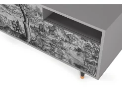 Móvel De Tv| Mueble de TV - 125х56х41 cm - T7 - Milites Requiescentes, Cinza Cinzento