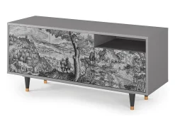 Móvel De Tv| Mueble de TV - 125х56х41 cm - T7 - Milites Requiescentes, Cinza Cinzento