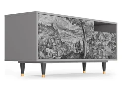 Móvel De Tv| Mueble de TV - 125х56х41 cm - T7 - Milites Requiescentes, Cinza Cinzento