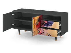 Mueble de TV - 125х56х41 cm - T7 - Modern Art, Antracite^ Móvel De Tv