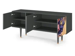 Móvel De Tv* Mueble de TV - 150х69х41 cm - T5 - Modern Art, Antracite Cinza antracite