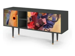 Móvel De Tv* Mueble de TV - 150х69х41 cm - T5 - Modern Art, Antracite Cinza antracite