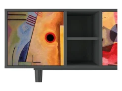 Móvel De Tv* Mueble de TV - 150х69х41 cm - T5 - Modern Art, Antracite Cinza antracite